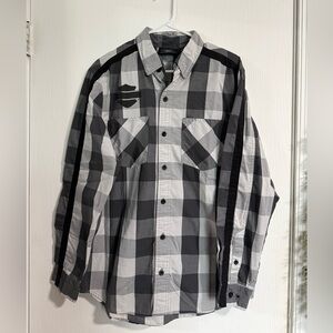 Harley-Davidson Men's Sleeve Stripe Plaid Shirt
